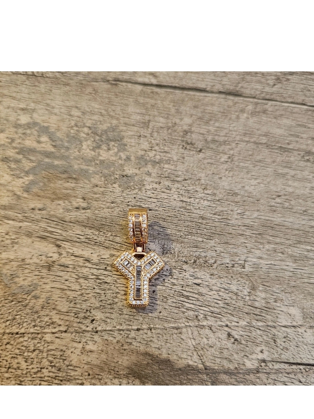 Gold-Tone Crystal Y Pendant Necklace Charm